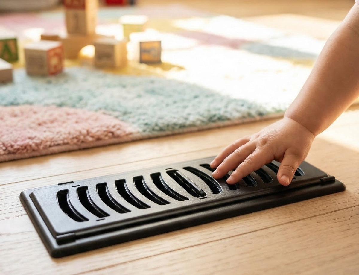 GuardaVent® Childproof Floor Vent Cover | Fits 3"x10" & 4"x10" Openings